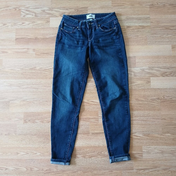 Paige Kylie Cropped Jeans Blue Dark Wash Size 24 - Picture 4 of 9